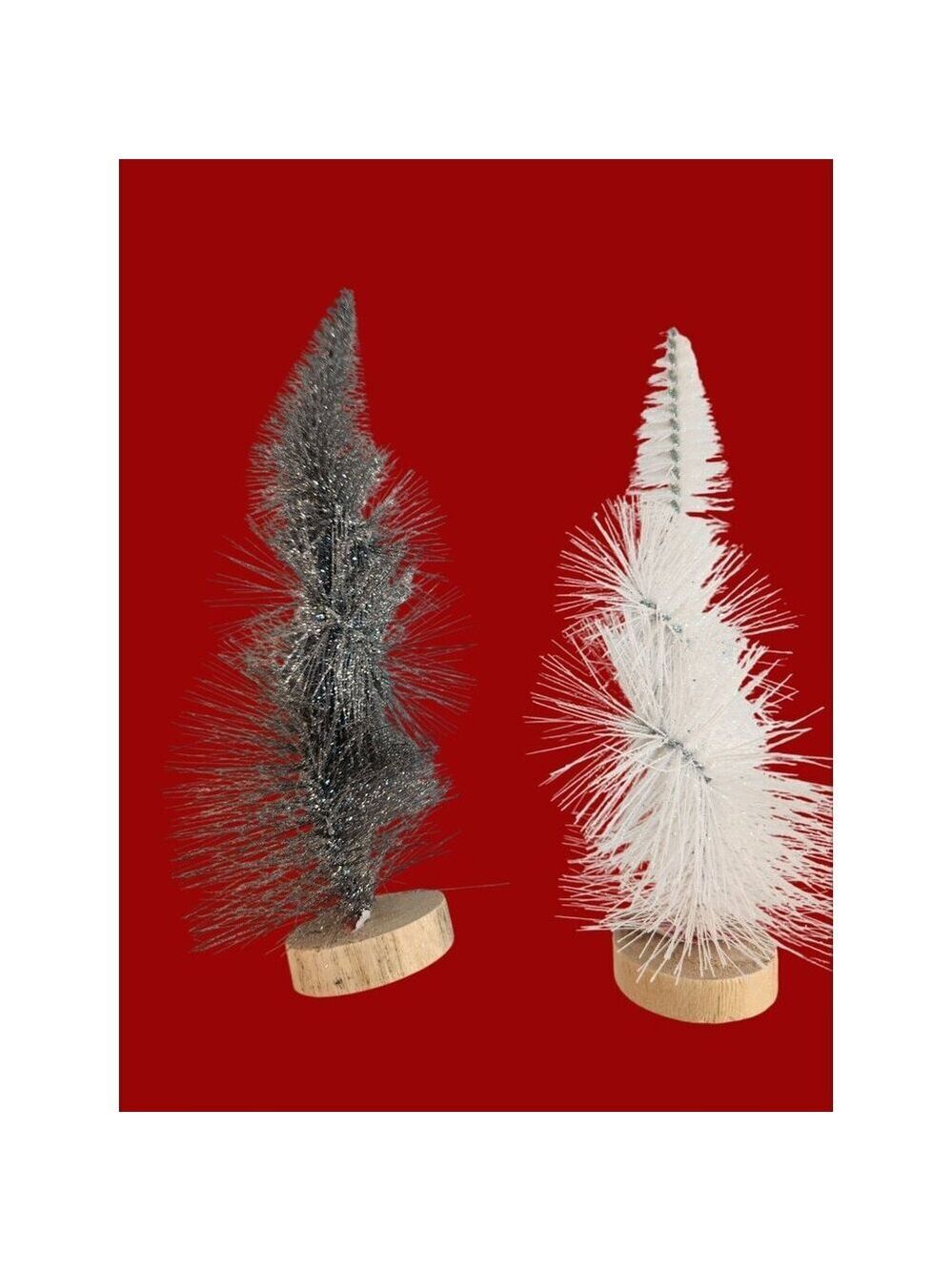 Glitter Bottle Brush Christmas Tree Set 3 Pcs 6 9 Inch - Picture 6 of 10
